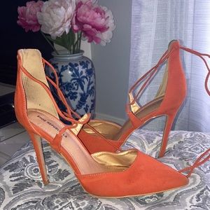 Orange Lace Up Pump